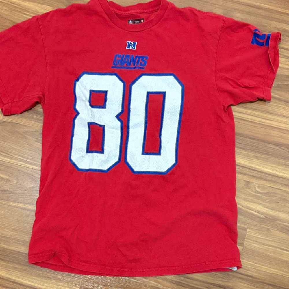 New York Giants #80 Red Football Tee